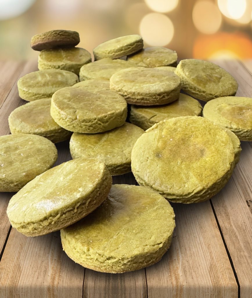 NFC homemade matcha cookies with background lights